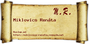 Miklovics Renáta névjegykártya